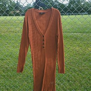 Forever 21 Plus Burnt Orange V-Neck Dress